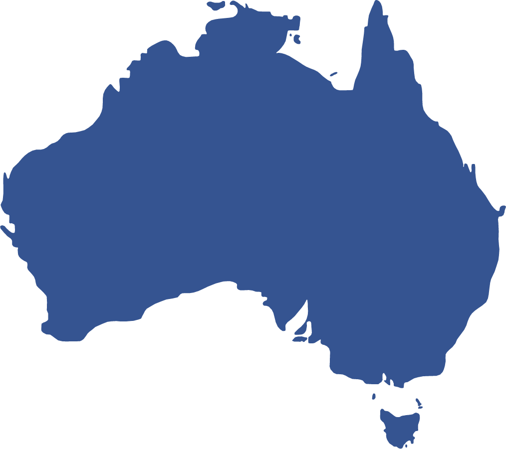 australia-map A silhouette of Australia.